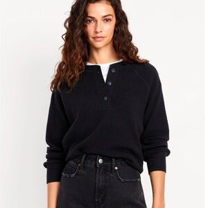 Pull Henley Old Navy Gaufré Waffle Boutons Button Sweater Chandail tricot maille